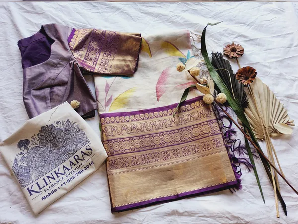 Hand Brushed Paintaing Saree