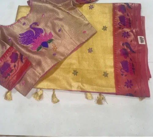 Paithani Gold Kanchi Tissue Saree