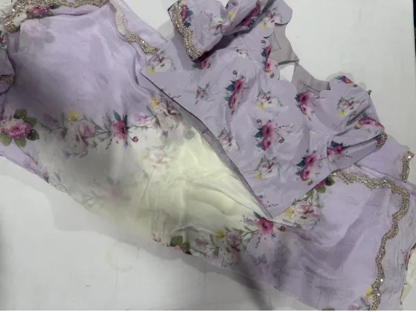 Floral Georgeotte Hand Work Saree